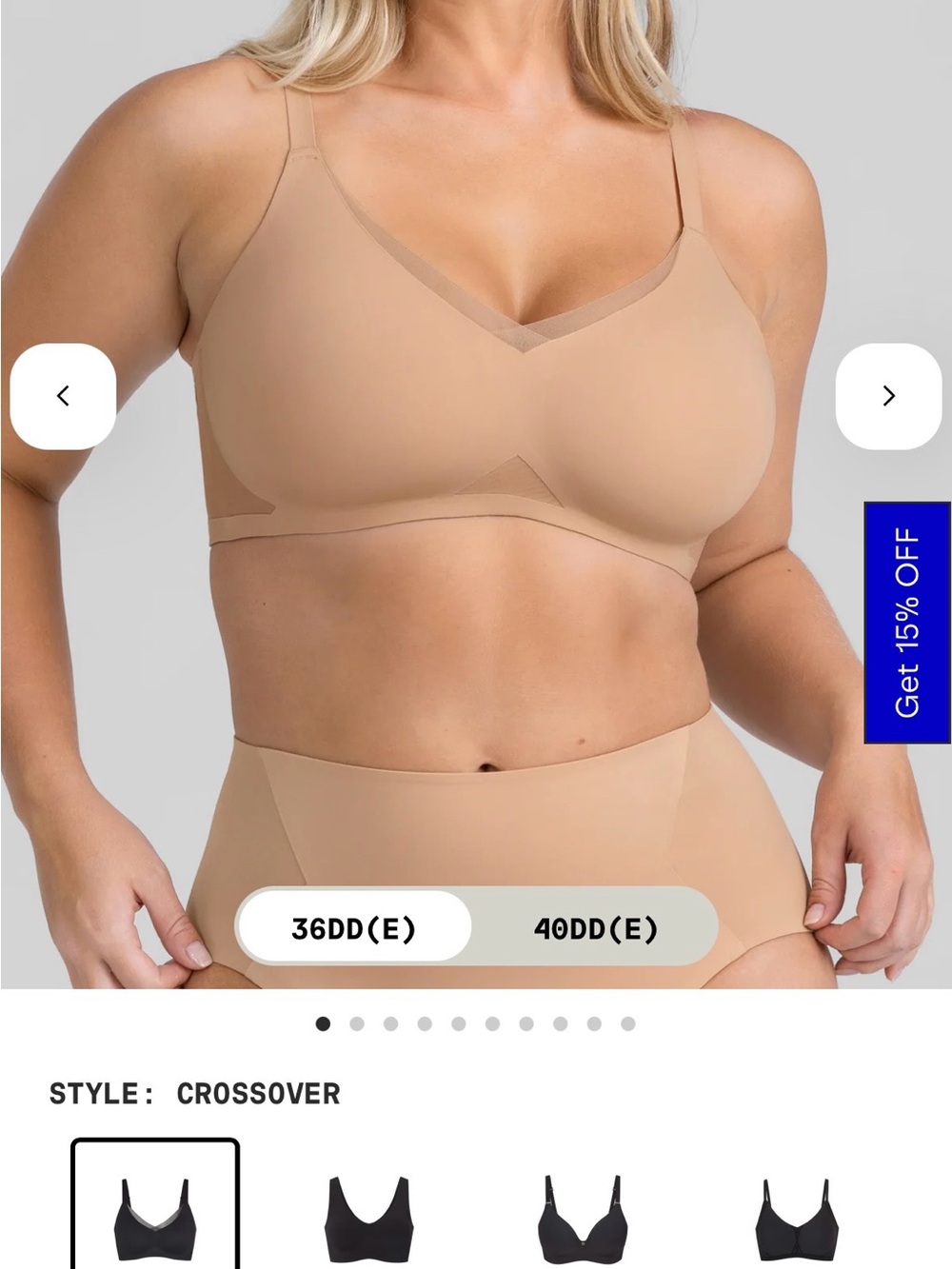 NWOT Honeylove Wireless CrossOver Bra Sz 1X 40 C/D